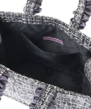 Maison de FLEUR EC限定ツイードフリルスクエアトートSバッグ Black