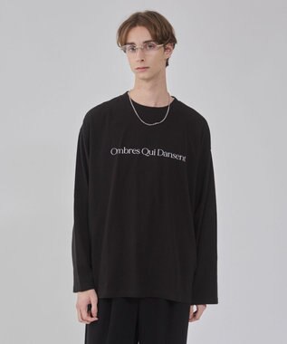 WEGO 【２点セット/ユニセックス着用ITEM】アクセ付きフォトコラージュT（LS） ブラック