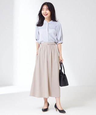 ANY SIS 【洗える】ヨークレース ブラウス ライトブルー