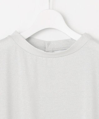 J.PRESS LADIES 【洗える・接触冷感・UVカット】ラメ天竺 カットソー シルバー系