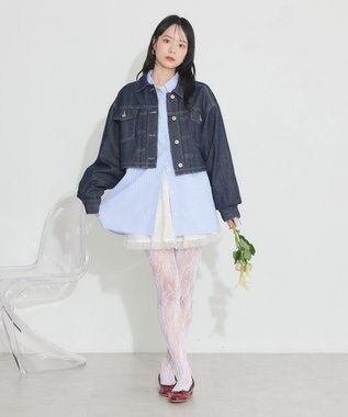 earth music&ecology ショートデニムジャケット Indigo