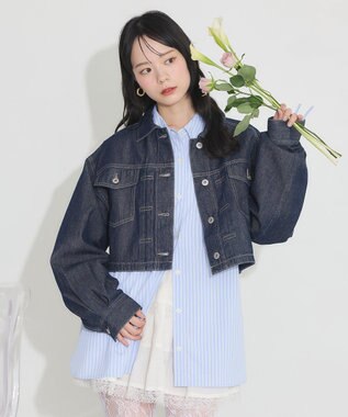 earth music&ecology ショートデニムジャケット Indigo