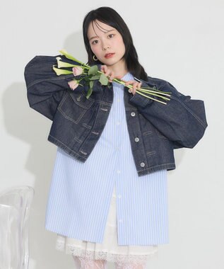 earth music&ecology ショートデニムジャケット Indigo