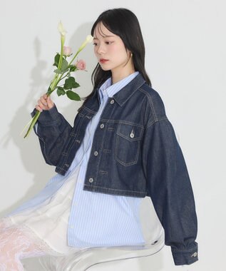 earth music&ecology ショートデニムジャケット Indigo
