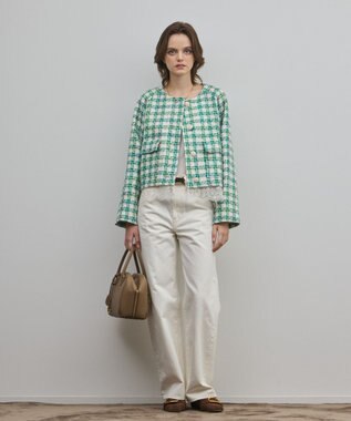 GRACE CONTINENTAL レースヘムツイードジャケット