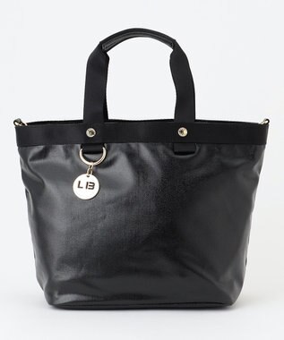 LA BAGAGERIE 【コットン×ポリウレタン】シャイニーミニトート ブラック