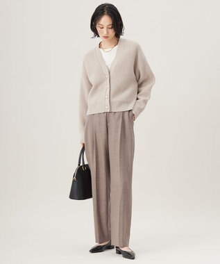 自由区 【洗える】ウォッシャブルウールサキソニーワイド パンツ TOPモカ