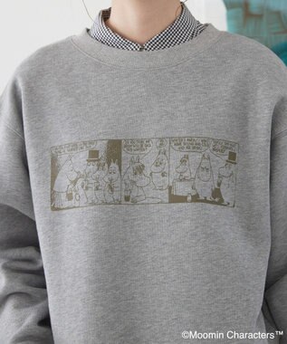 AMERICAN HOLIC Moomin コミック柄プリント裏毛プルオーバー Light Gray Mixture