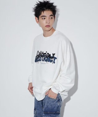 WEGO メタリックロゴプルオーバー ホワイト