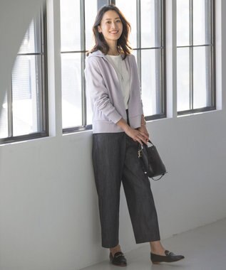 J.PRESS LADIES URAKE フーディー ジップアップ パーカー ふじ色系