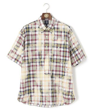 J.PRESS MEN 【J.PRESS ORIGINALS】India Madras Discharge Print Pullover Shirt / Baggy Fit ネイビー系3