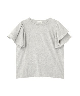 earth music&ecology フリルスリーブプルオーバー Gray Mixture