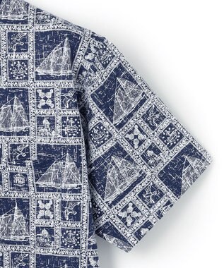 J.PRESS MEN Reyn spooner×J.PRESS 総柄クルーネック ポケットTシャツ ネイビー系5