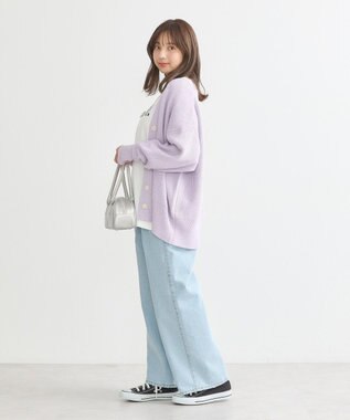 earth music&ecology ダブルタックワイドデニムパンツ Light Indigo