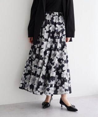 YECCA VECCA フラワー柄マーメイドスカート