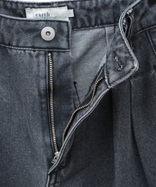earth music&ecology ダブルタックワイドデニムパンツ Black