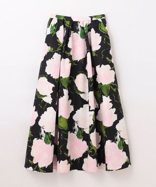 GRACE CONTINENTAL グログランボタニカルスカート ブラック