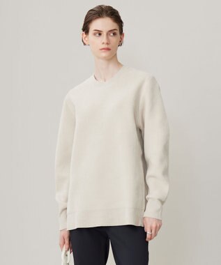 ICB L 【洗える】コットンシェニール コクーンスリーブニット トープ系