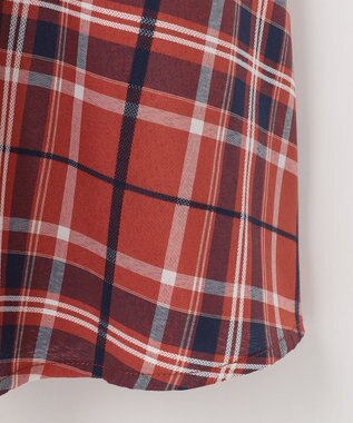 ANY 【ウエストゴム】イージーケアチェック スカート オレンジチェック