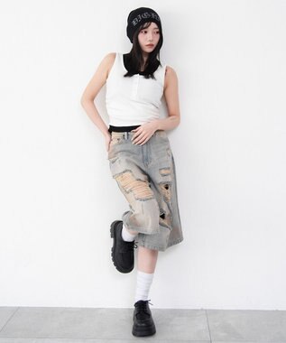 WEGO 【カップ付き】レイヤードデザインカップインタンク ホワイト