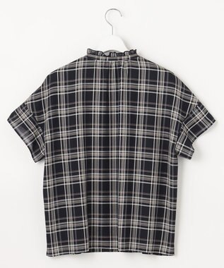 J.PRESS LADIES シアーストライプチェック カットソー ネイビー系3