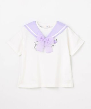 ANY KIDS 【綿100%/接触冷感】ひんやり 2WAY セーラーTシャツ オフホワイト