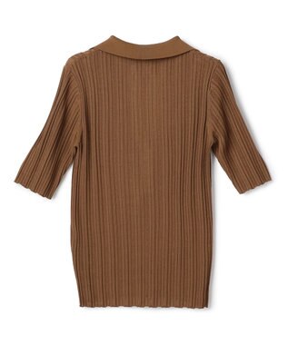 BEIGE， LABRADO / ランダムリブ スキッパーニット Brown