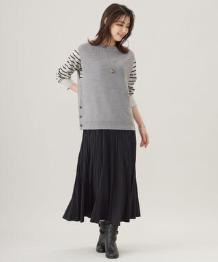 J.PRESS LADIES 【洗える】DRALON MERINO ニット ベスト グレー系