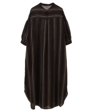 CRAFT STANDARD BOUTIQUE リネンレーヨンストライプワンピース Stripe Brown