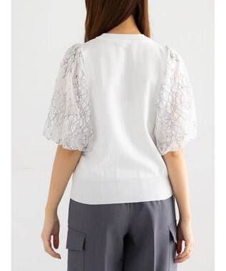 Te chichi レースバルーンスリーブニット オフホワイト