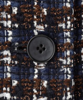 #Newans ツイードブルゾン ネイビー×ブラウン