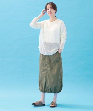 ANY 【アンチピリング】メッシュニットプルオーバー エクリュ