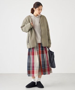 SHARE PARK LADIES 【UNISEX】キルティング蓄熱中綿 Ｖカーディガン（Mサイズ） カーキ