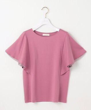 【接触冷感・UVケア】着映えフリルスリーブ カットソー