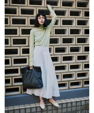 Green Parks AnriettMusee ラメ切替スリーブリブシアーニット Lime Green