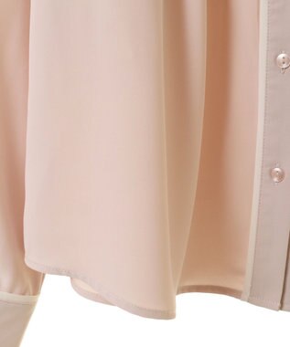 earth music&ecology バイカラータックブラウス Pink Beige