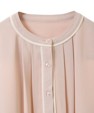 earth music&ecology バイカラータックブラウス Pink Beige