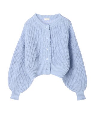 earth music&ecology ヘアリーショートニットカーディガン Sax