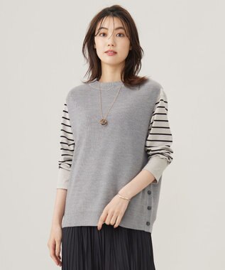 J.PRESS LADIES 【洗える】DRALON MERINO ニット ベスト グレー系