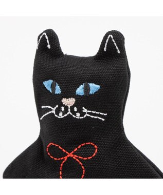 UNBILLION カシュカシュ cachecache / ネコ刺繍自立ポーチ ブラック