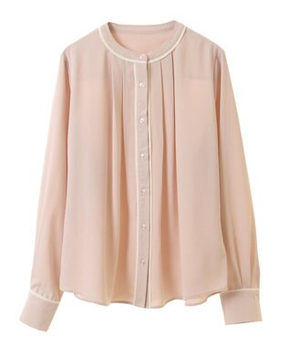 earth music&ecology バイカラータックブラウス Pink Beige