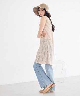 earth music&ecology 【2WAY】レースギャザーワンピース Beige