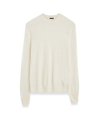 【洗える】コットンカシミヤ　ラウンドネックニット