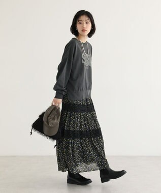 Green Parks アソートカレッジロゴ裏毛プルオーバー Charcoal Gray