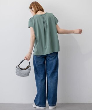 23区 【接触冷感】23区DENIM サマー ストレート ワイド パンツ ウォッシュドブルー系