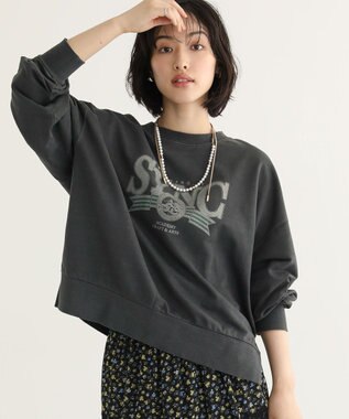 Green Parks アソートカレッジロゴ裏毛プルオーバー Charcoal Gray