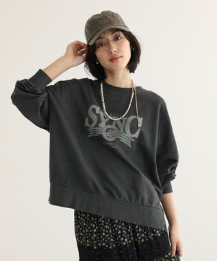 Green Parks アソートカレッジロゴ裏毛プルオーバー Charcoal Gray