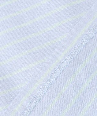 組曲 KIDS 【150-160cm】長袖ボーダー Tシャツ ミントグリーン×サックスブルー