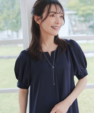 Tiaclasse 【洗える・XSサイズ】裾切替マーメイドフレアワンピース ネイビー