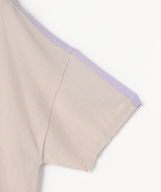 自由区 【大人のバイカラー】ライトクレープストレッチ プルオーバー ベージュ×ライトラベンダー